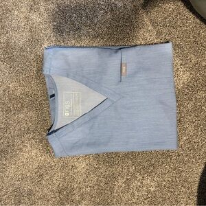 FIGS V-Neck Scrub Top in Heather Indigo